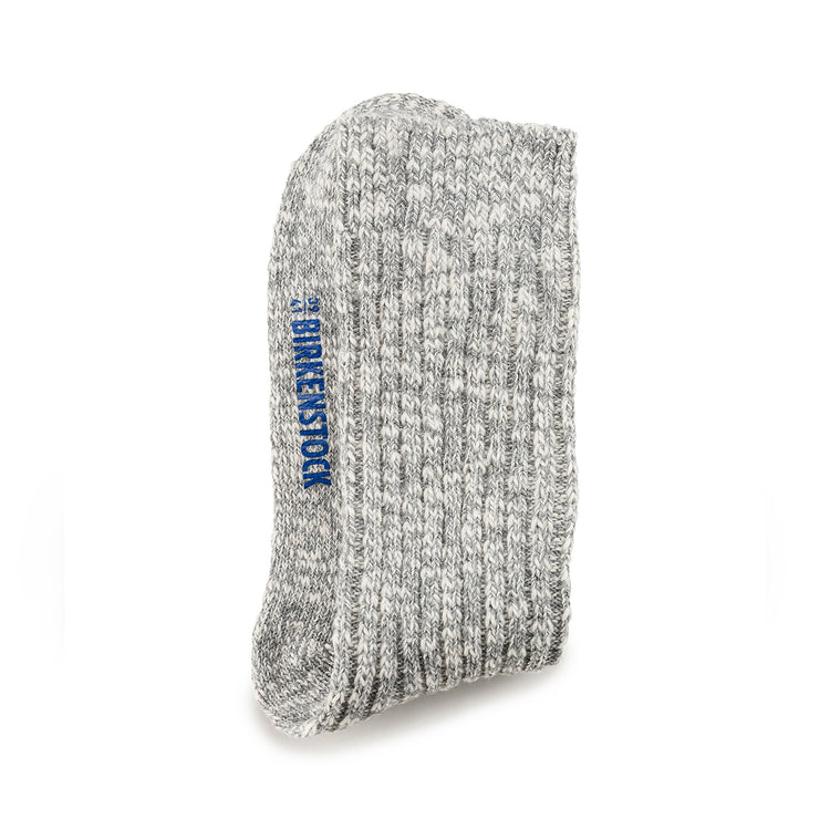 Birkenstock Cotton Slub Socks Grey White folded view