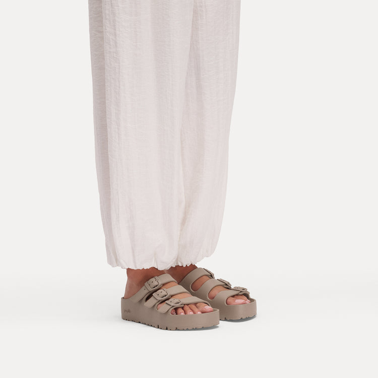 Birkenstock Australia Florida III EVA Platform Flex Grey Taupe On Model 2