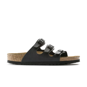Birkenstock Florida Soft Footbed Black Birko-Flor side view