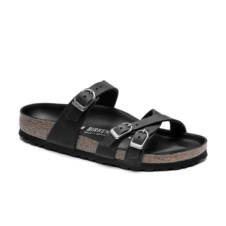 Birkenstock Franca Big Buckle Black Oiled Leather
