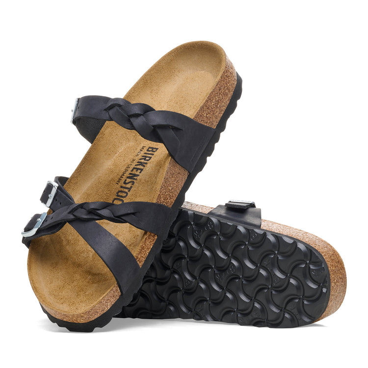 Franca Braided Black Oiled Leather sole view