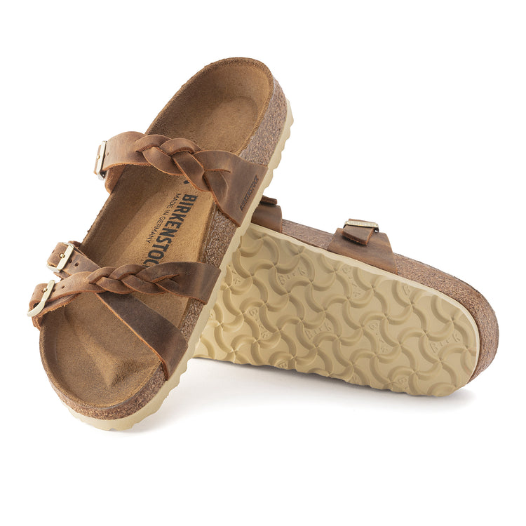 Birkenstock Franca Braided Cognac Oiled Leather sole view