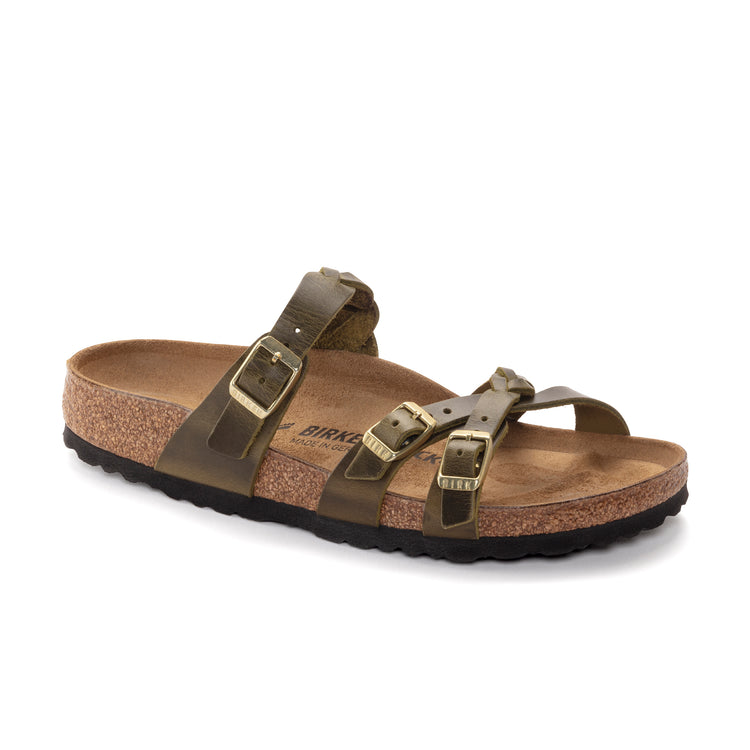 Birkenstock Franca Braided Green Olive Oiled Leather