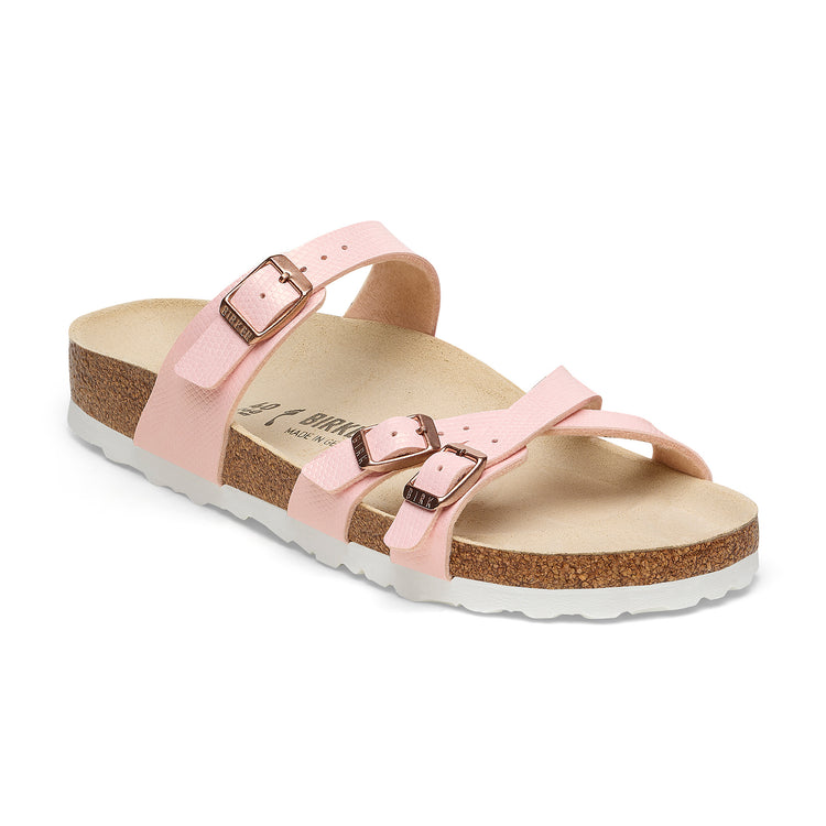 Birkenstock Franca Embossed Birko-Flor Shiny Embossed Light Rose