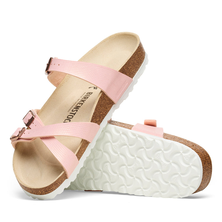 Birkenstock Franca Embossed Birko-Flor Shiny Embossed Light Rose sole view