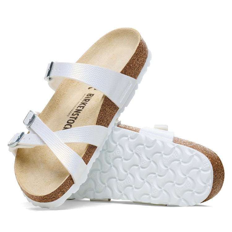 Birkenstock Franca Embossed Birko-Flor Shiny Embossed White sole view
