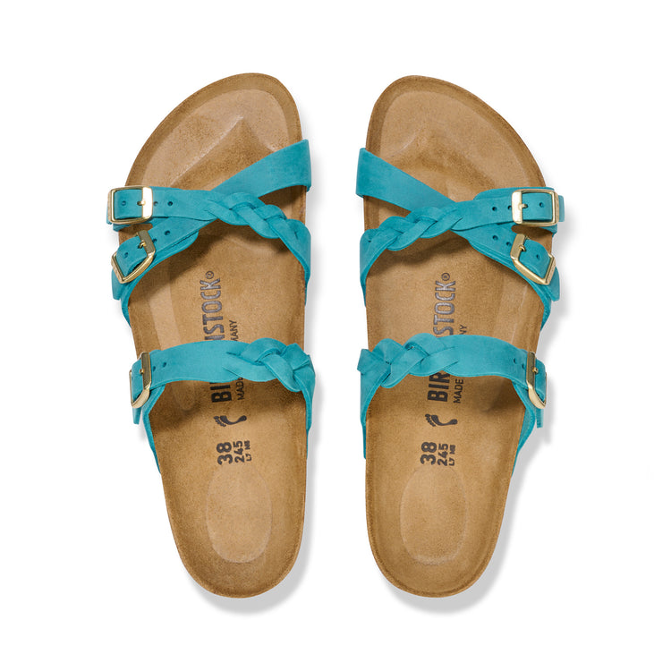 Birkenstock Franca Braided Biscay Bay Oiled Leather top view