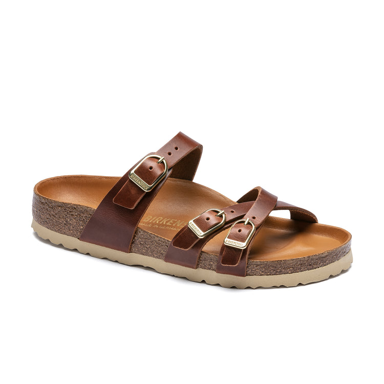 Birkenstock Franca Big Buckle Cognac Oiled Leather