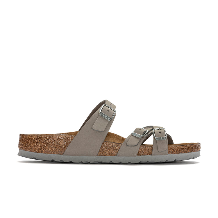 Birkenstock Franca Soft Footbed Nubuck Leather Dove Grey side view