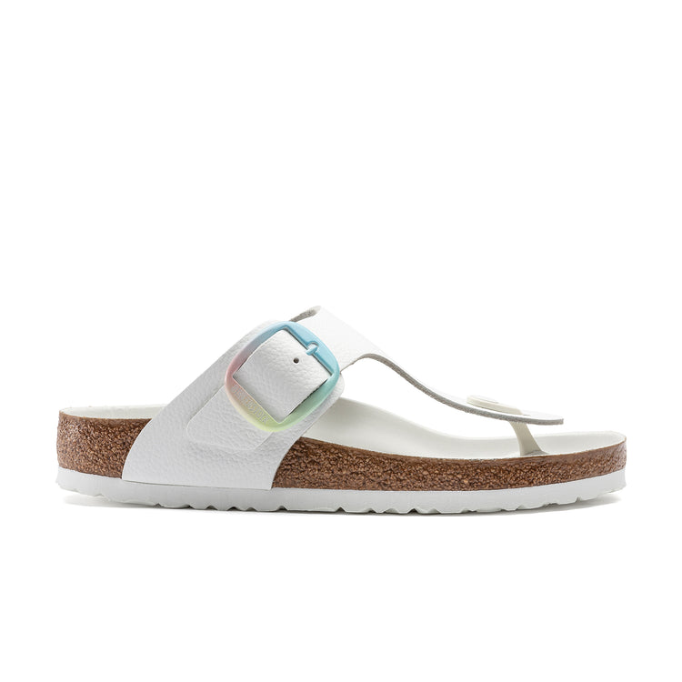 Birkenstock Gizeh Big Buckle Ombre White Smooth Leather side view