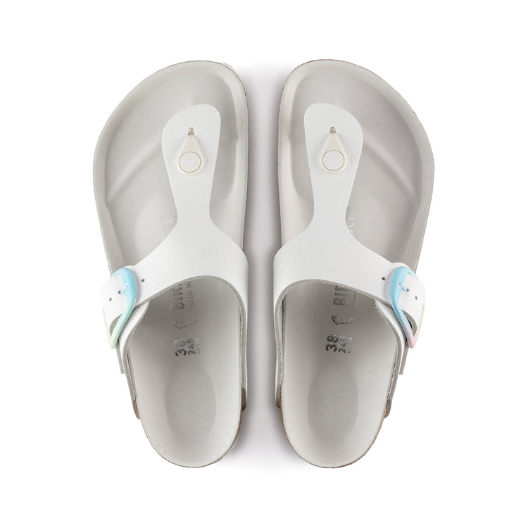 Birkenstock Gizeh Big Buckle Ombre White Smooth Leather top view