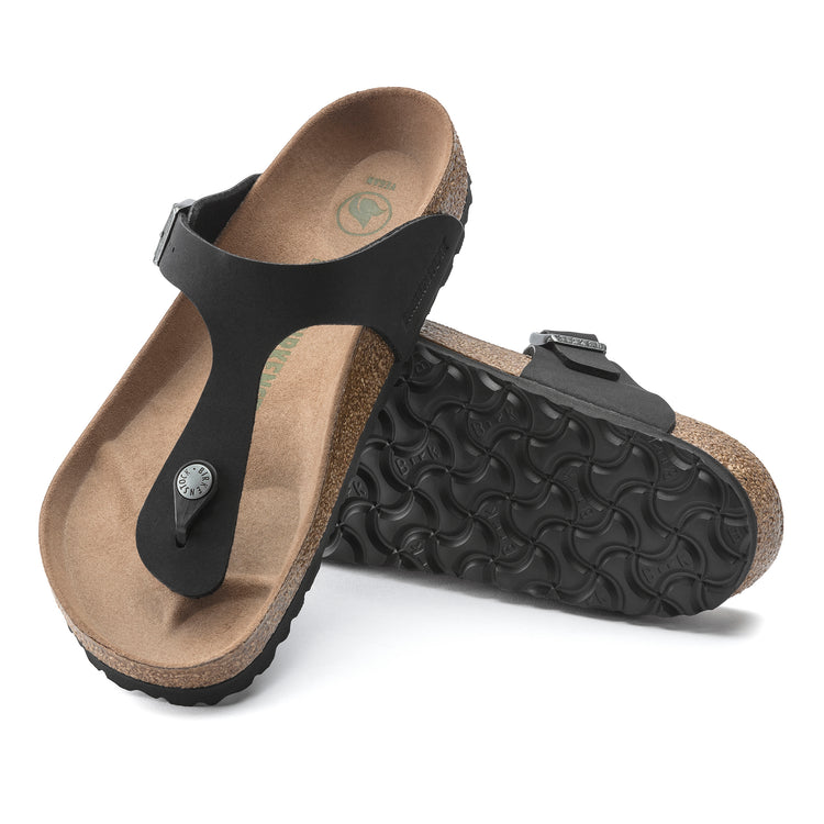 Birkenstock Gizeh Earthy Vegan Black BirkiBuc sole view