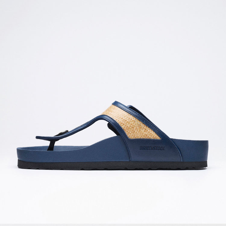 Birkenstock Australia Gizeh Framed Midnight Navy Raffia alt side view