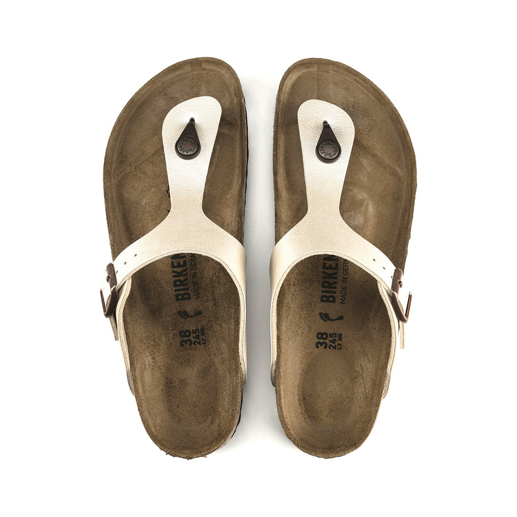 Birkenstock Gizeh Graceful Pearl White Birko-Flor top view