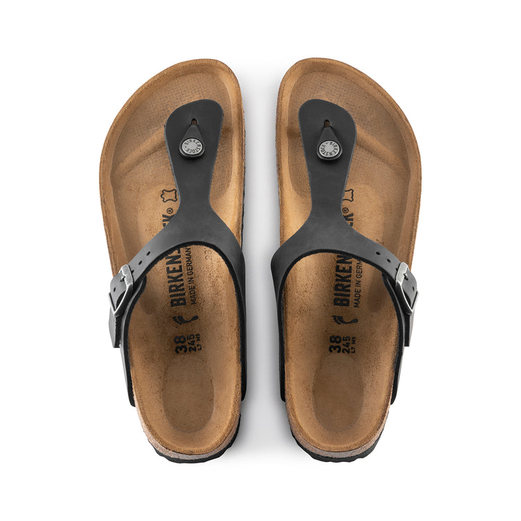 Birkenstock Gizeh Oiled Leather Black top view