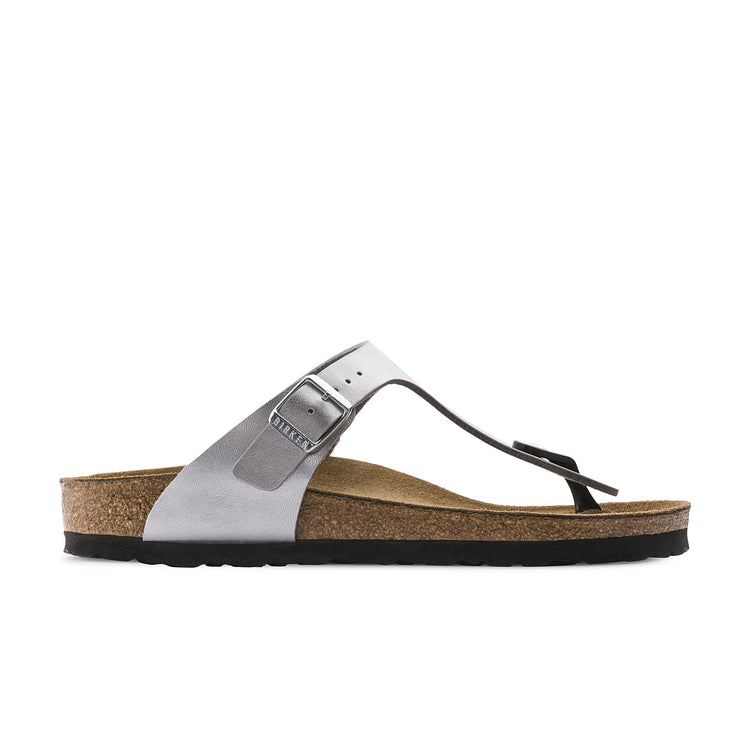 Birkenstock Gizeh Silver Birko-Flor side view