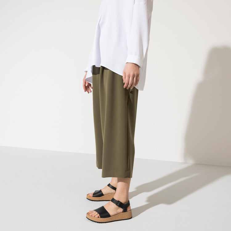 Birkenstock Glenda Black Smooth Leather on model 1