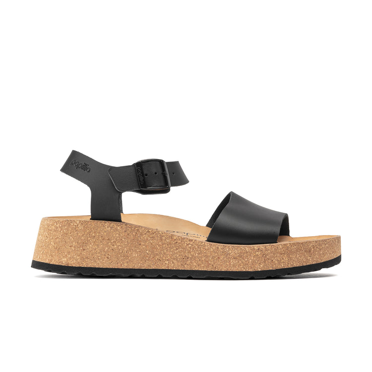 Birkenstock Glenda Black Smooth Leather side view