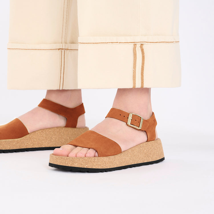 Glenda Pecan Nubuck Leather