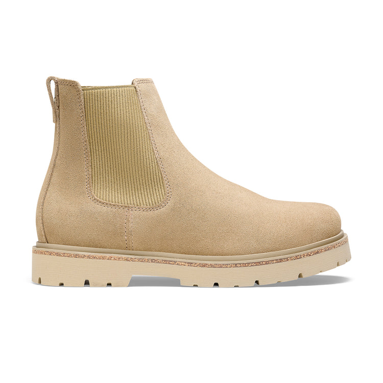 Highwood W Taupe Suede Leather side view