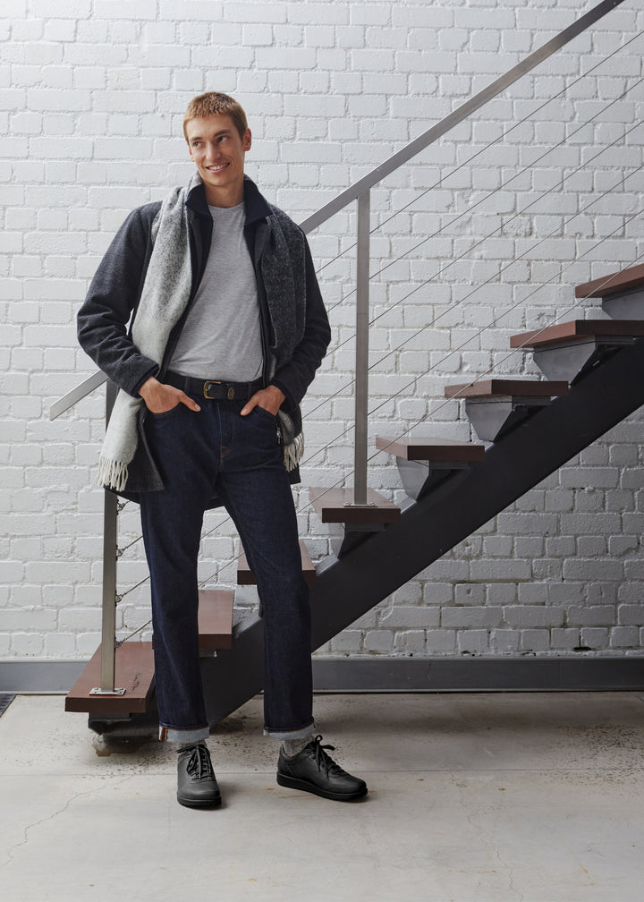 Birkenstock Australia Honnef 365 Black Smooth Leather male model