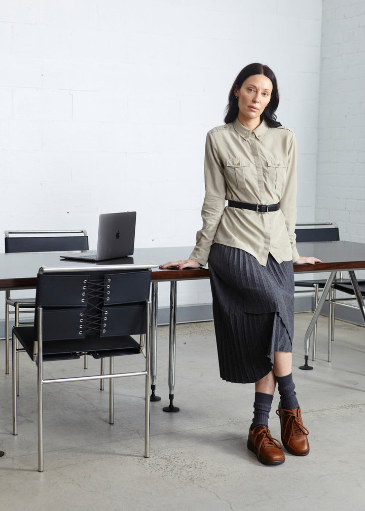 Birkenstock Australia Honnef 365 Cognac Smooth Leather female model