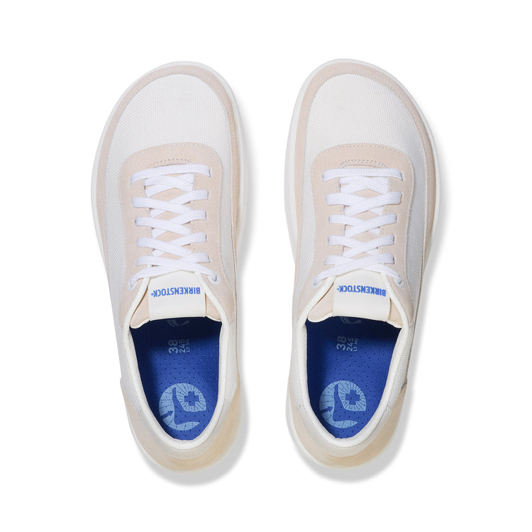 Birkenstock Honnef City Eggshell/Antique White Nylon Mesh/Suede Leather top view