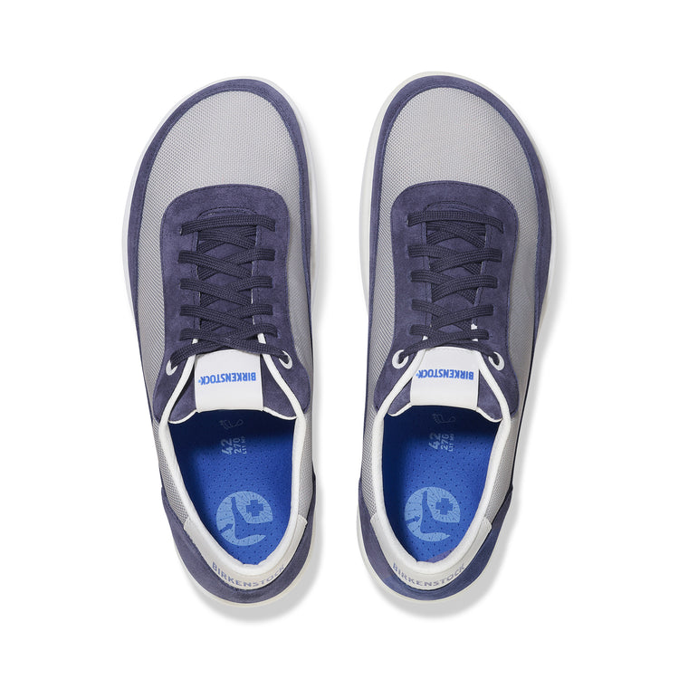 Birkenstock Honnef City Indigo/Stone Coin Nylon Mesh/Suede Leather top view