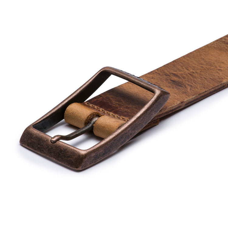 Birkenstock Australia Kansas Belt Cognac Oiled Leather 35mm One Size side view