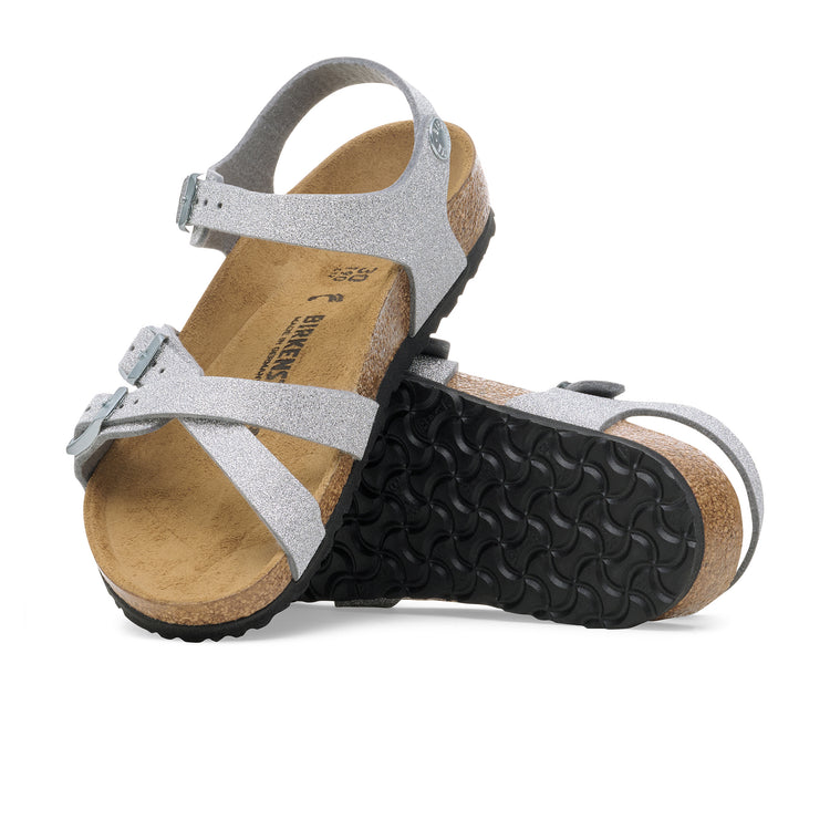 Birkenstock Kumba Kids Shiny Glitter Silver Synthetic sole view