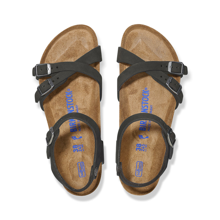 Birkenstock Kumba SFB Black Nubuck Leather top view