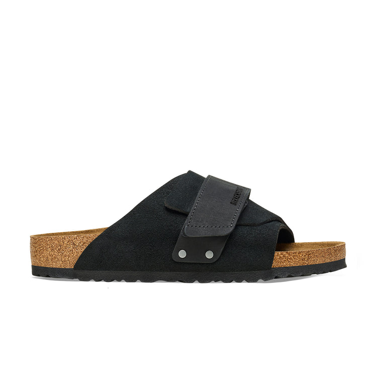 Birkenstock Kyoto Black Suede/Nubuck Leather side view