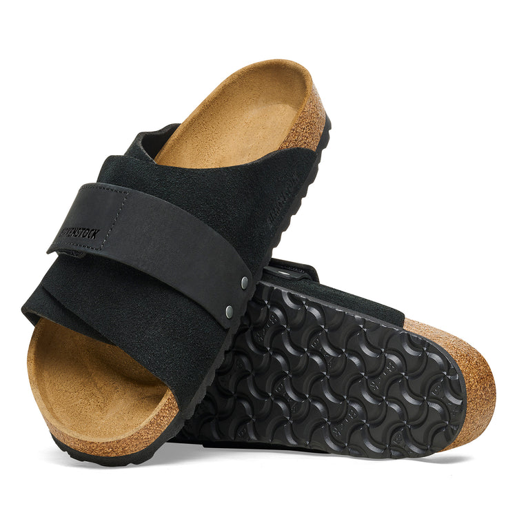 Birkenstock Kyoto Black Suede/Nubuck Leather sole view