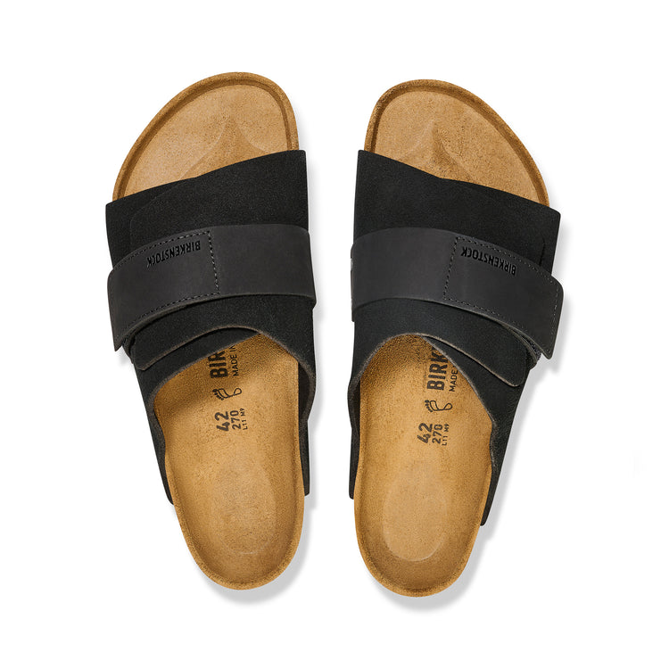 Birkenstock Kyoto Black Suede/Nubuck Leather top view