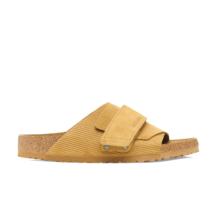 Birkenstock Kyoto Corduroy Cork Brown Embossed Suede Leather side view