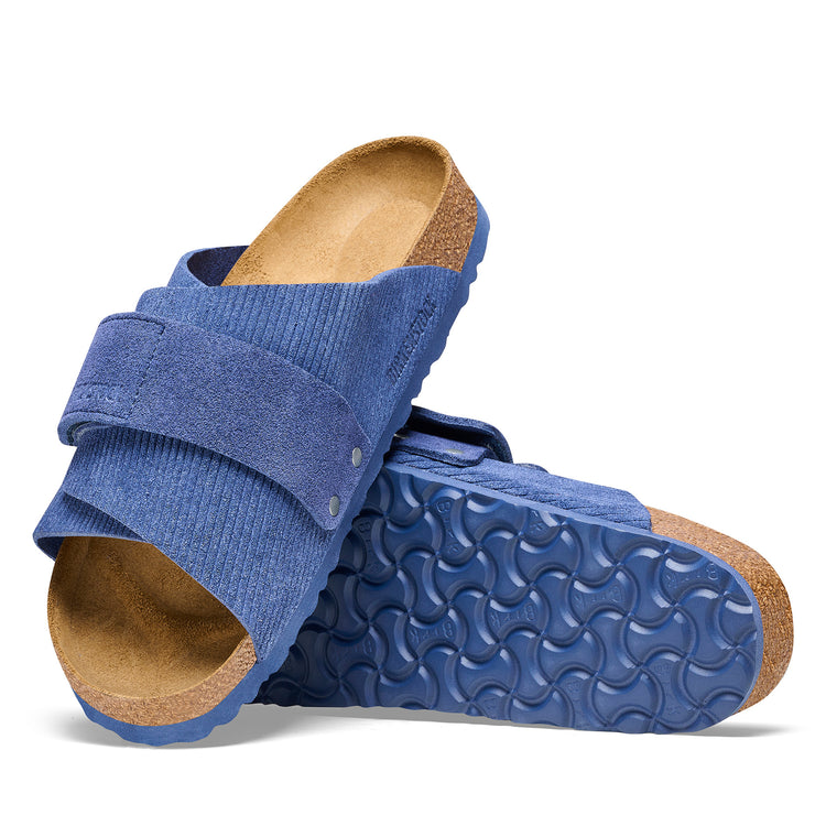 Birkenstock Kyoto Corduroy Indigo Embossed Suede Leather sole view