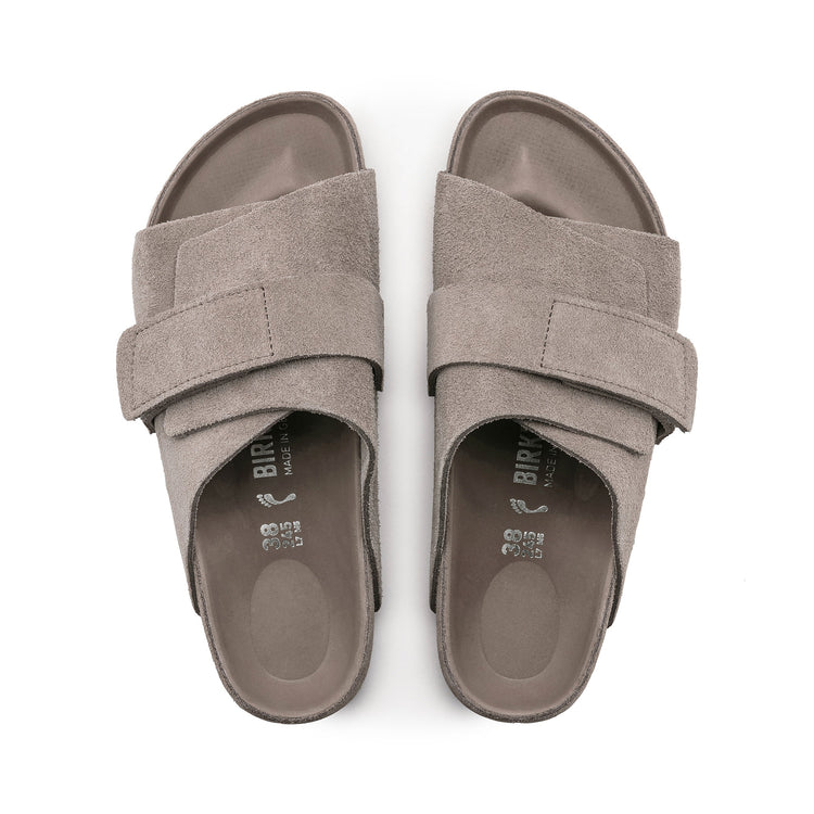 Birkenstock Kyoto Exquisite Grey Taupe Suede Leather top view