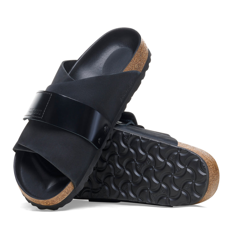 Birkenstock Kyoto High Shine Black Nubuck Leather sole view