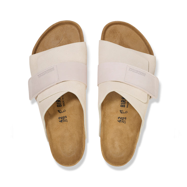 Birkenstock Kyoto Antique White Nubuck/Suede Leather top view