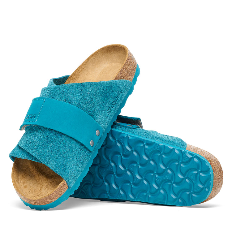 Birkenstock Kyoto Suede Leather Deep Turquoise sole view