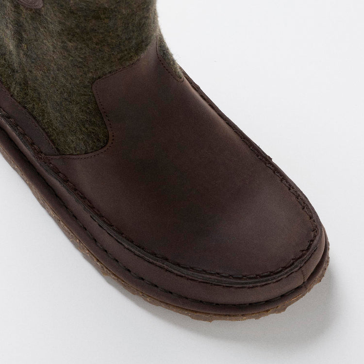 Lahti Roast/Forest Green Wool/Oiled Leather