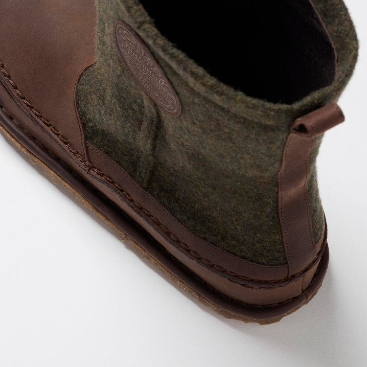 Lahti Roast/Forest Green Wool/Oiled Leather