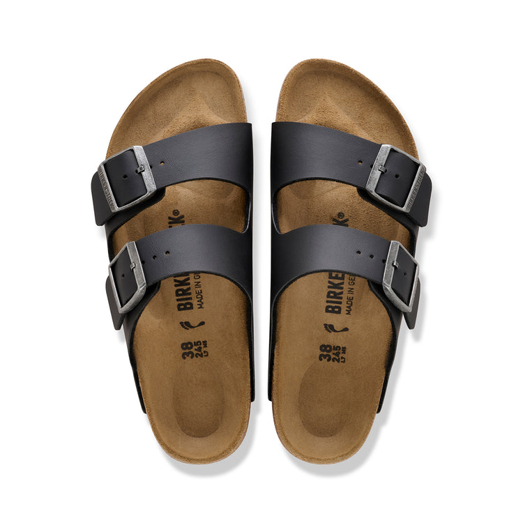 Birkenstock Australia Arizona Black/Light Grey Outsole Birko-Flor Top View