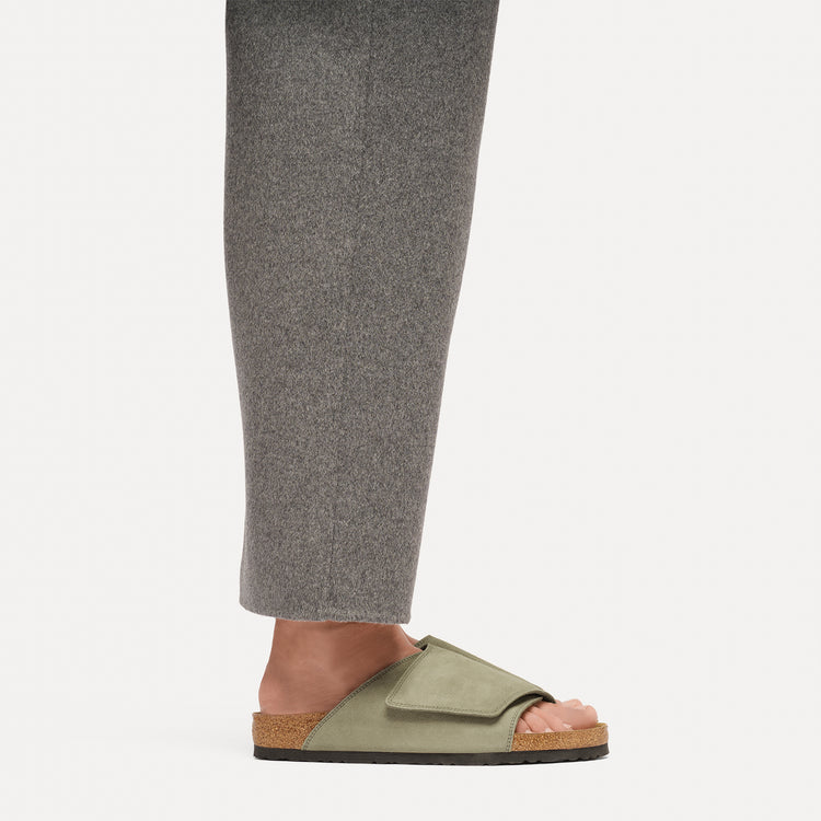 Birkenstock Australia Solana Faded Khaki Suede Leather On Model 2