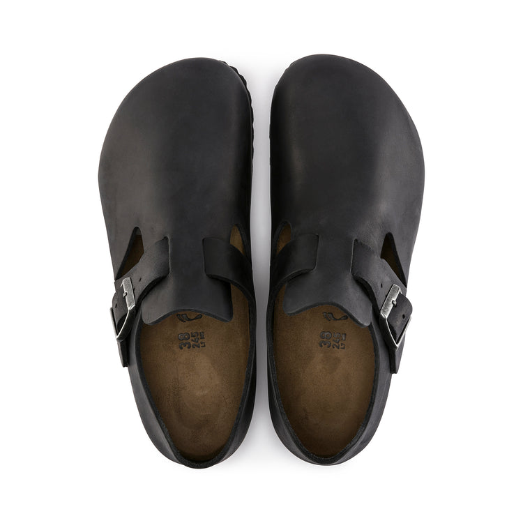 Birkenstock London Black Oiled Leather top view