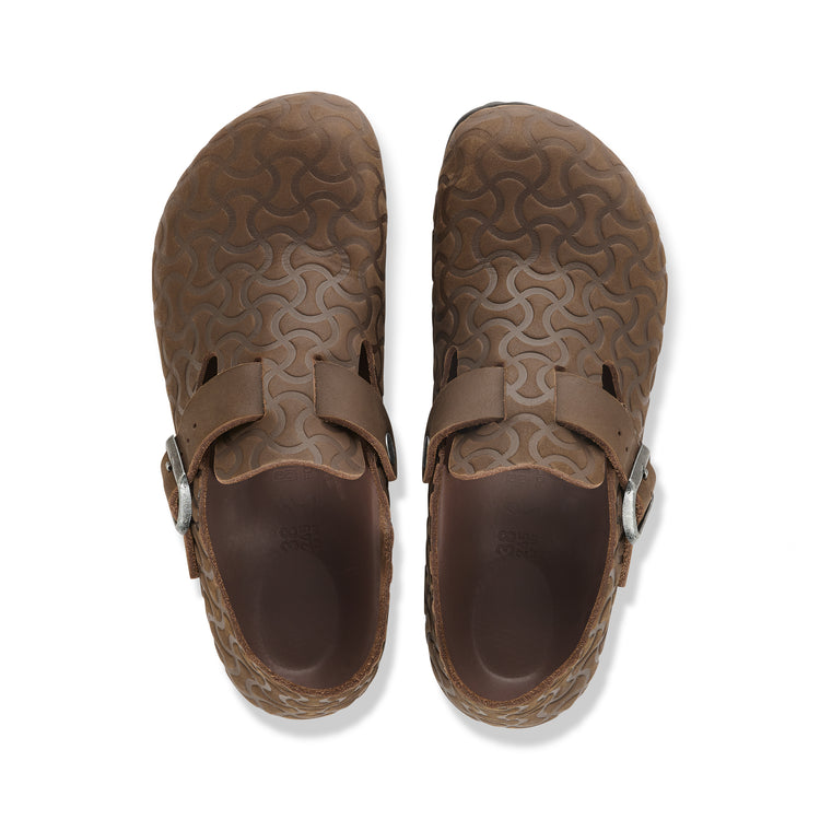 Birkenstock Australia London Bone Emboss Carafe Natural Leather top view