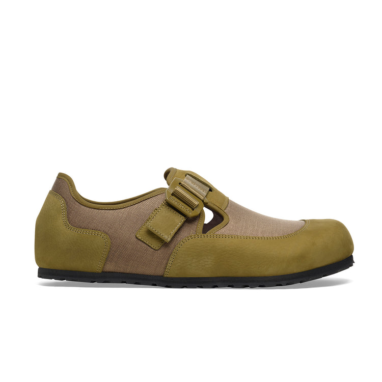 Birkenstock Australia London Nova Pine Green Textile/Nubuck Leather side view