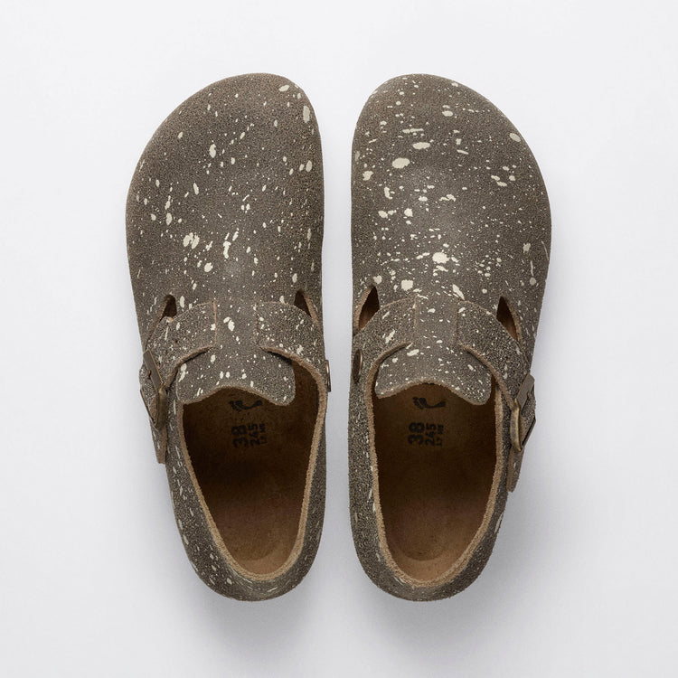 Birkenstock Australia London The Artist Taupe Splash Suede Leather