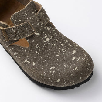 Birkenstock Australia London The Artist Taupe Splash Suede Leather top view
