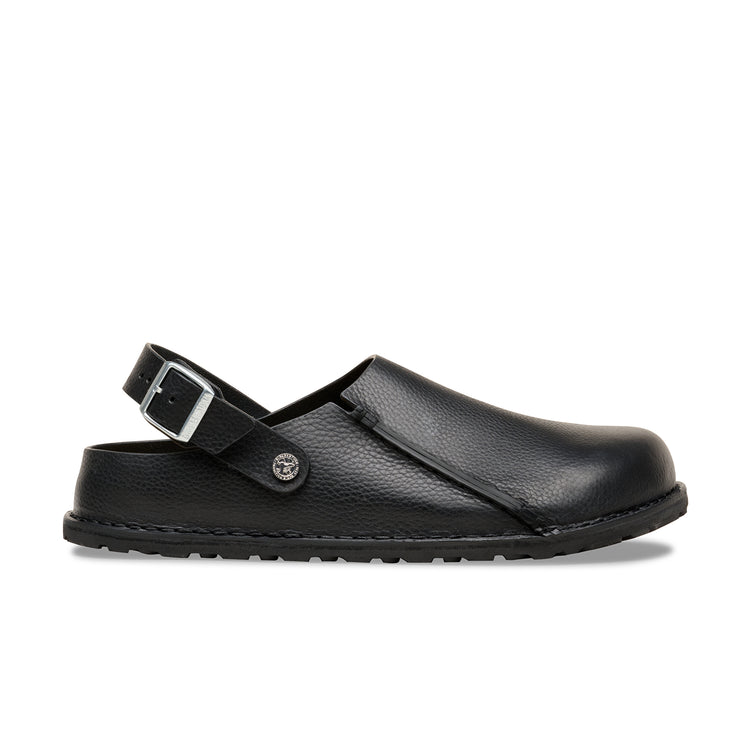 Birkenstock Australia Lutry Premium Black Grained Leather side view
